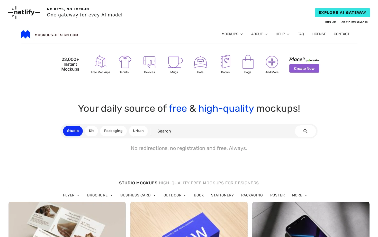 Mockups Design 页面快照